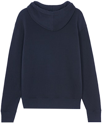 Maison Kitsune SS22 Hoodie Unisex Navy Blue dengan Sulaman Logo Rubah. IU00355KM0001-P480 Lookbook Maison Kitsune SS22 Hoodie Unisex Navy Blue dengan Sulaman Logo Rubah. IU00355KM0001-P480