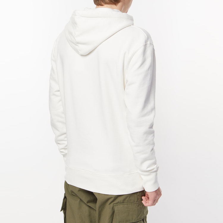 Sizing Maison Kitsune SS22 Logo Fox Embroidery Drawstring Hoodie Unisex Ivory White IU00355KM0001-P700