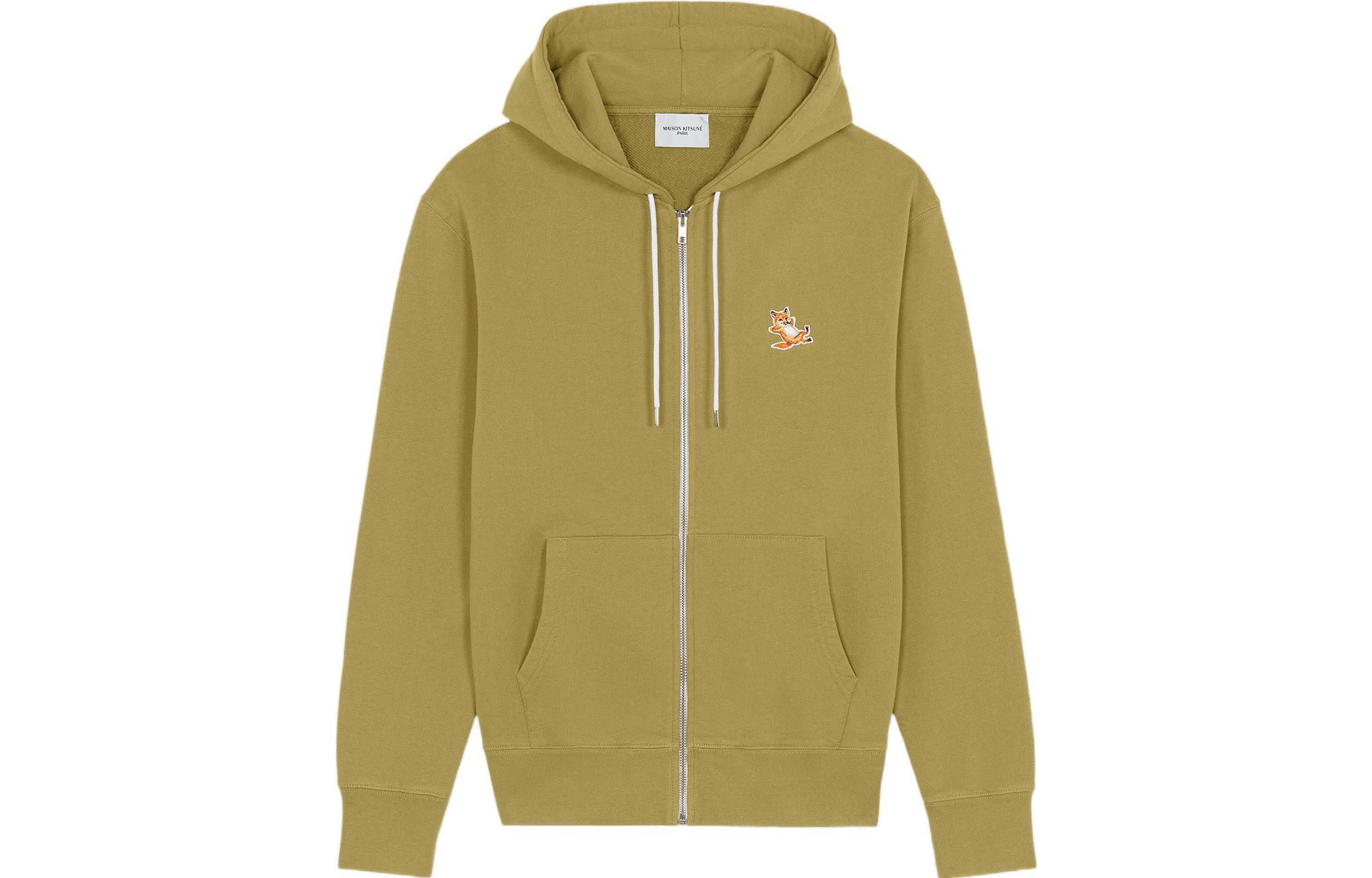 Maison Kitsune SS22 Olive Green Printed Hoodie Unisex IU00334KM0020-P396