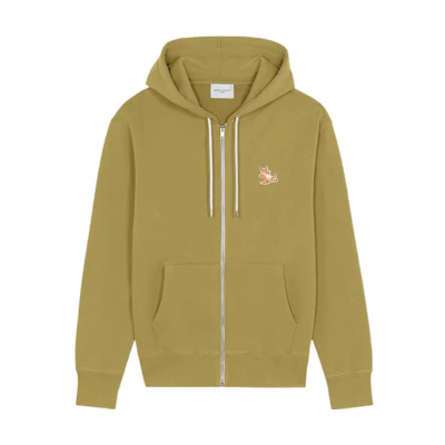 Maison Kitsune SS22 Olive Green Printed Hoodie Unisex IU00334KM0020-P396