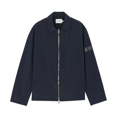 Maison Kitsune SS22 Solid Color Button-Up Long Sleeve Jacket - Navy IM02142WQ0010-P498