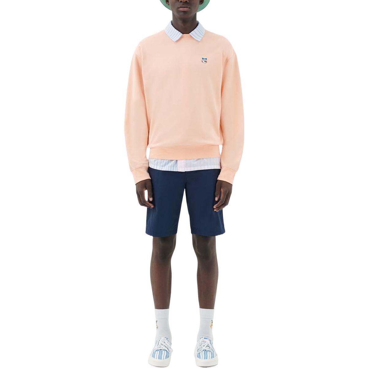 Shop Maison Kitsune SS22 Unisex Orange Logo Appliqué Pullover Sweatshirt IU00349KM0021P612