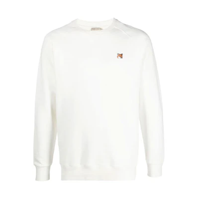 Maison Kitsune SS22 White Crewneck Pullover Sweatshirt Long Sleeve AM00303KM0001-P700