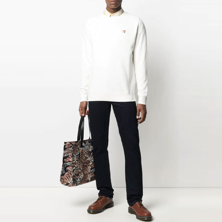 Lookbook Maison Kitsune SS22 白色圓領長袖休閒運動衫 AM00303KM0001-P700