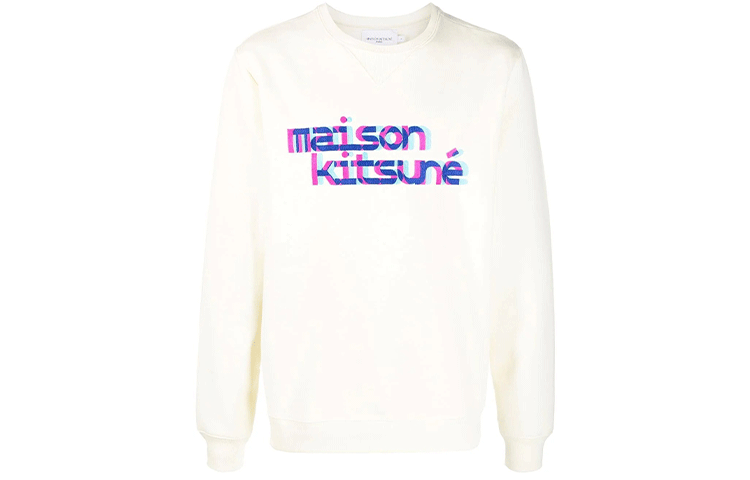 Maison Kitsune SS22 White Fox Embroidery Drawstring Zip Hoodie Unisex IU00353KM0001-P700