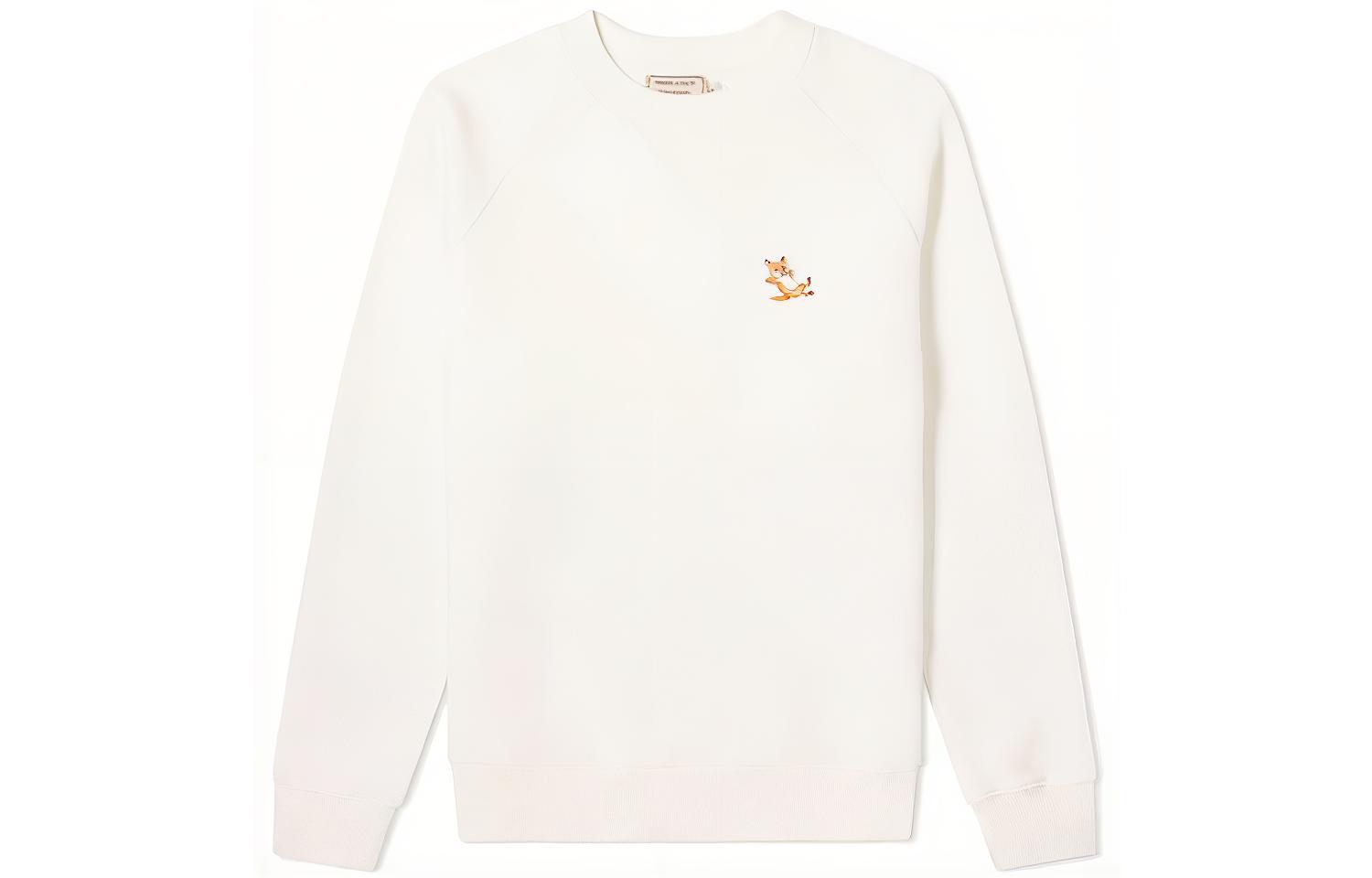 Maison Kitsune SS22 White Crewneck Sweatshirt with Letter Print for Men HM00330P701