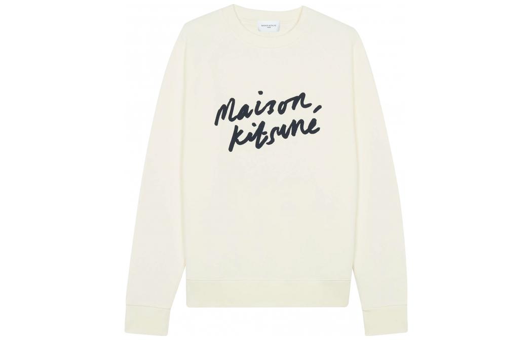 Maison Kitsune SS23 Animal Print Crewneck Sweatshirt Navy Blue KM00305KM0001-P480