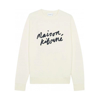 Maison Kitsune SS23 Animal Print Crewneck Sweatshirt Navy Blue KM00305KM0001-P480