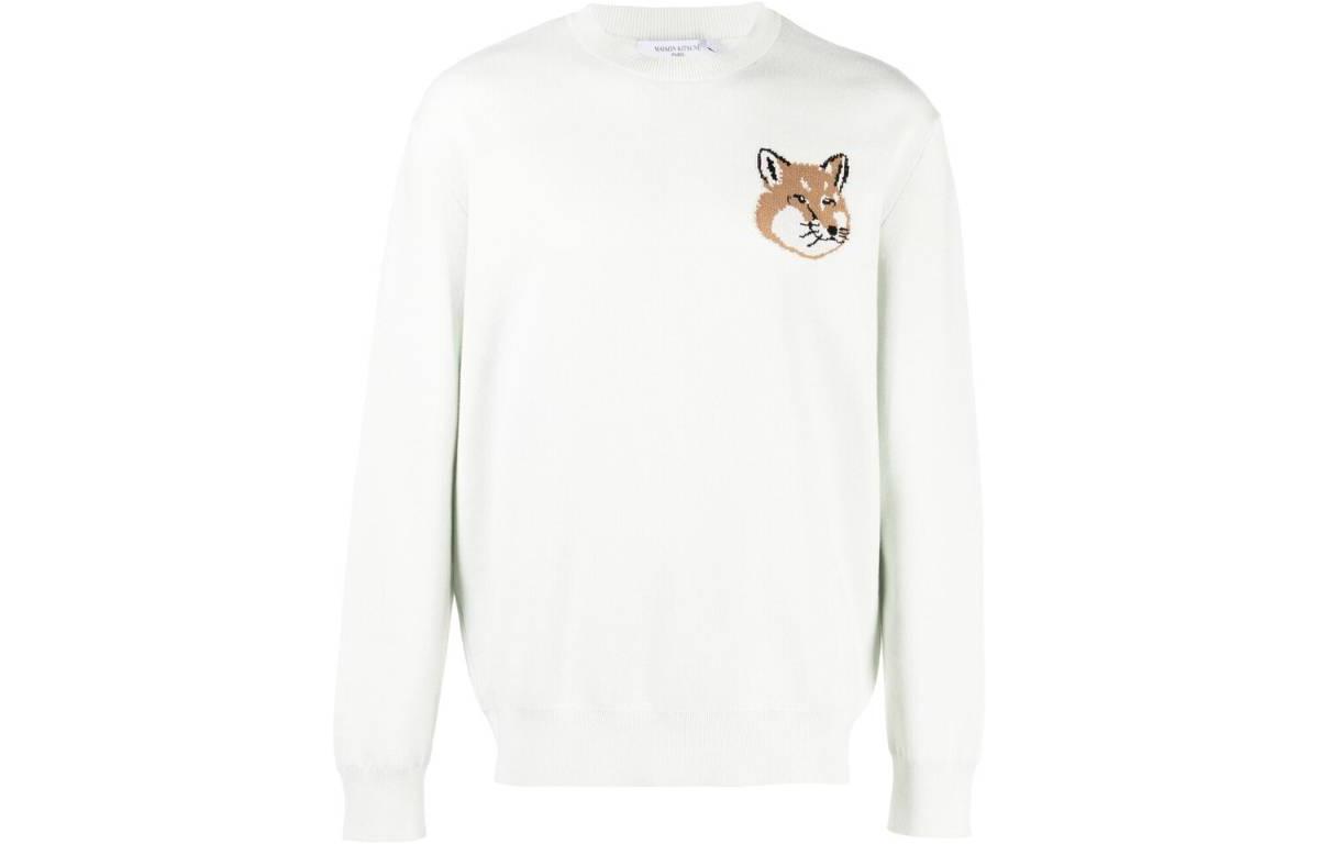 Order Maison Kitsune SS23 Biru Mist Fox Crewneck Sweater Sulaman KM00505KT1078-P429