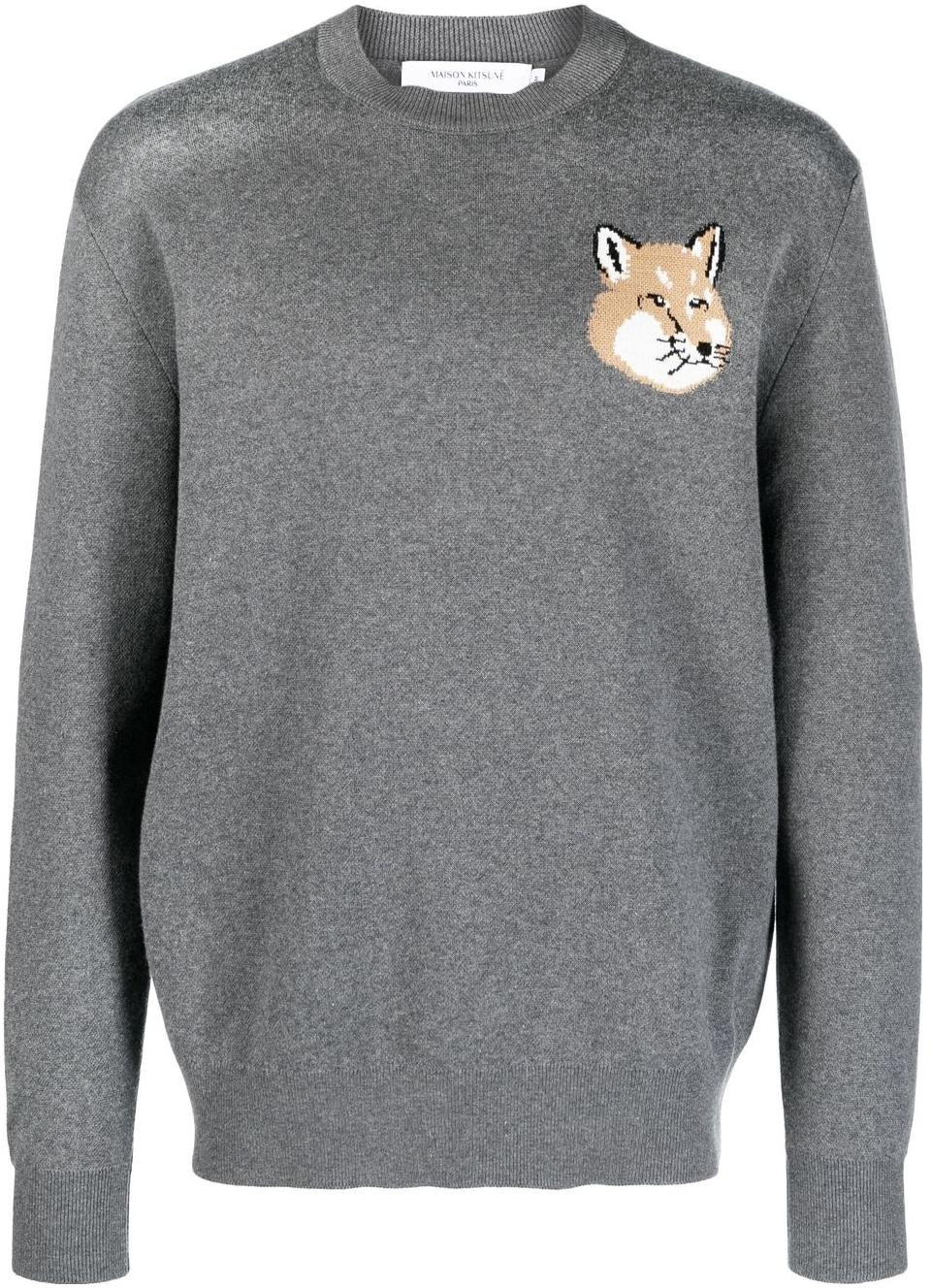 maison-kitsune-ss-23-crewneck-sweater-grey-with-fox-embroidery-design-km-00505-kt-1078-h170
