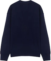 Lookbook 메종 키츠네 SS23 네이비 V넥 버튼업 니트 가디건. KM00504KT1036-P480