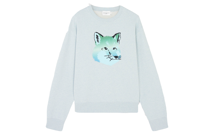 Maison Kitsune SS23 Animal Print Sweatshirt Light Blue - . KM00305KM0001-H429