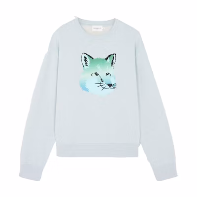 Maison Kitsune SS23 Animal Print Sweatshirt Light Blue - . KM00305KM0001-H429