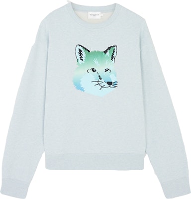 Maison Kitsune SS23 Baju Sweatshirt Cetakan Haiwan Biru Muda. KM00305KM0001-H429 Order Maison Kitsune SS23 Baju Sweatshirt Cetakan Haiwan Biru Muda. KM00305KM0001-H429