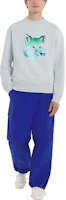 Shop 메종 키츠네 SS23 애니멀 프린트 스웨트셔츠 라이트 블루. KM00305KM0001-H429