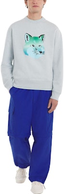 Maison Kitsune SS23 Baju Sweatshirt Cetakan Haiwan Biru Muda. KM00305KM0001-H429 Shop Maison Kitsune SS23 Baju Sweatshirt Cetakan Haiwan Biru Muda. KM00305KM0001-H429