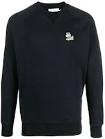 Maison Kitsune SS23 Black Crewneck Sweatshirt with Fox Print KM00304KM0001-P199 Maison Kitsune SS23 Black Crewneck Sweatshirt with Fox Print KM00304KM0001-P199