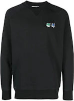 Order 메종 키츠네 SS23 남성용 블랙 로고 패치 크루넥 스웨트셔츠. KM00303KM0001-P199