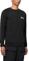 Details for 메종 키츠네 SS23 남성용 블랙 로고 패치 크루넥 스웨트셔츠. KM00303KM0001-P199