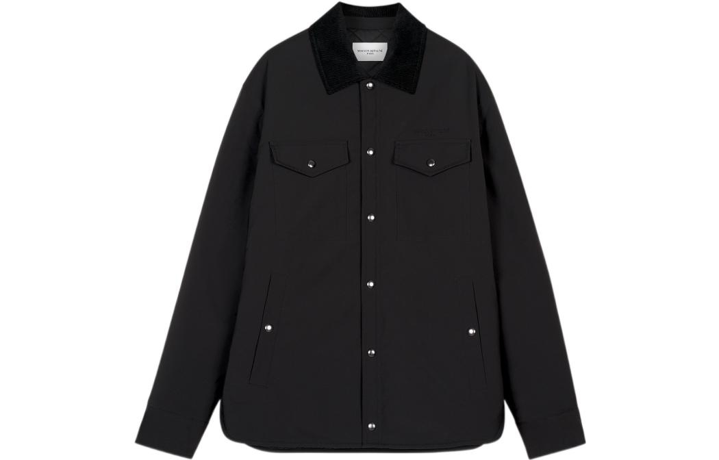 Maison Kitsune SS23 Black Zip-Up Collar Long-Sleeve Jacket JM02143WQ0010-P198