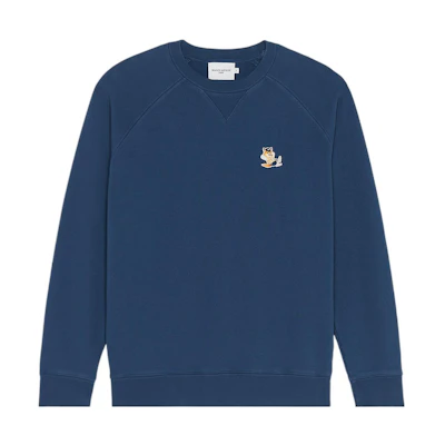 Maison Kitsune SS23 Blue Solid Casual Collared Long Sleeve Jacket KM02176WW0074-P498