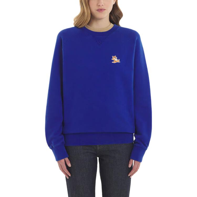 Maison Kitsune SS23 Blue Logo Print Crewneck Unisex Sweatshirt Casual Wear GU00342KM0002-P485 圖 4
