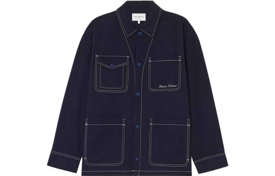 Maison Kitsune SS23 Checkered Zip Casual Jacket Black JM02155WM0022-C197