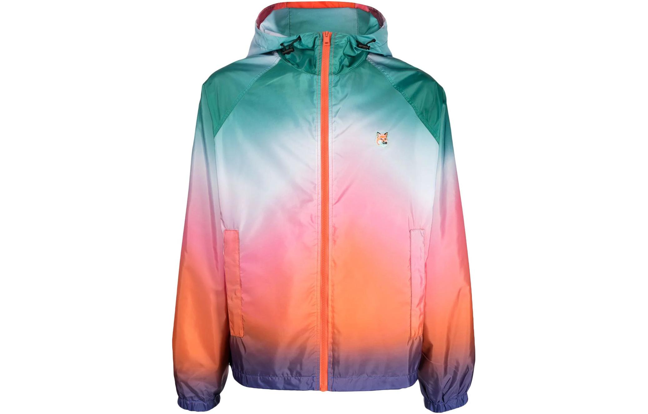 Maison Kitsune SS23 Floral Full-Print Zip Hoodie Jacket Multi-Color Men’s KM02234WQ4012-M100