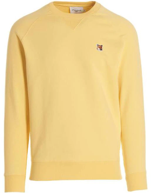 maison-kitsune-ss-23-fox-patch-crewneck-sweatshirt-yellow-fashion-am-00303-km-0001-p724