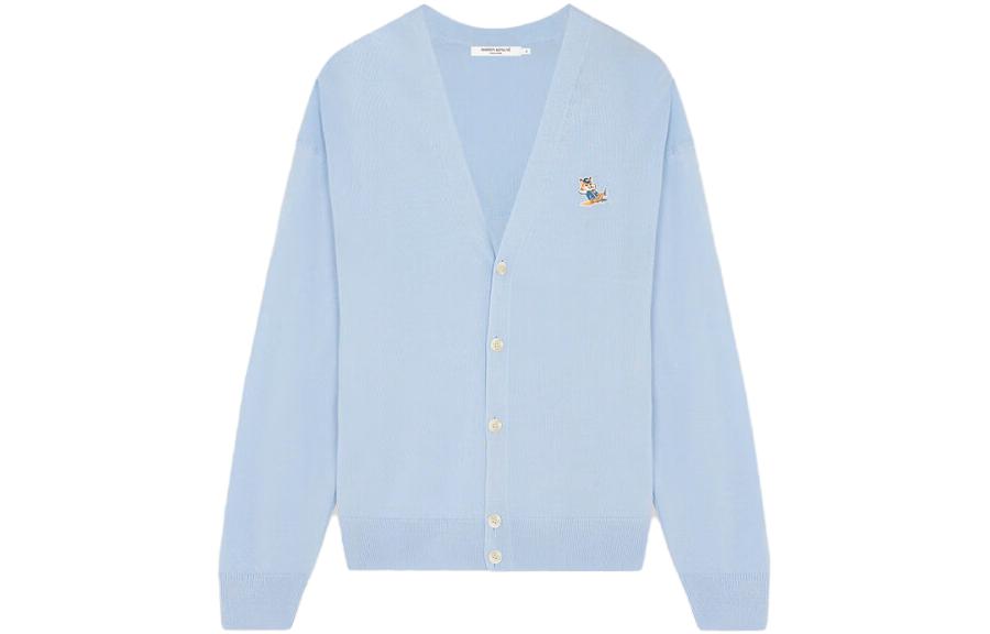 Order Maison Kitsune SS23 狐狸刺绣男士针织毛衣 浅蓝色 KM00504KT1036-P408