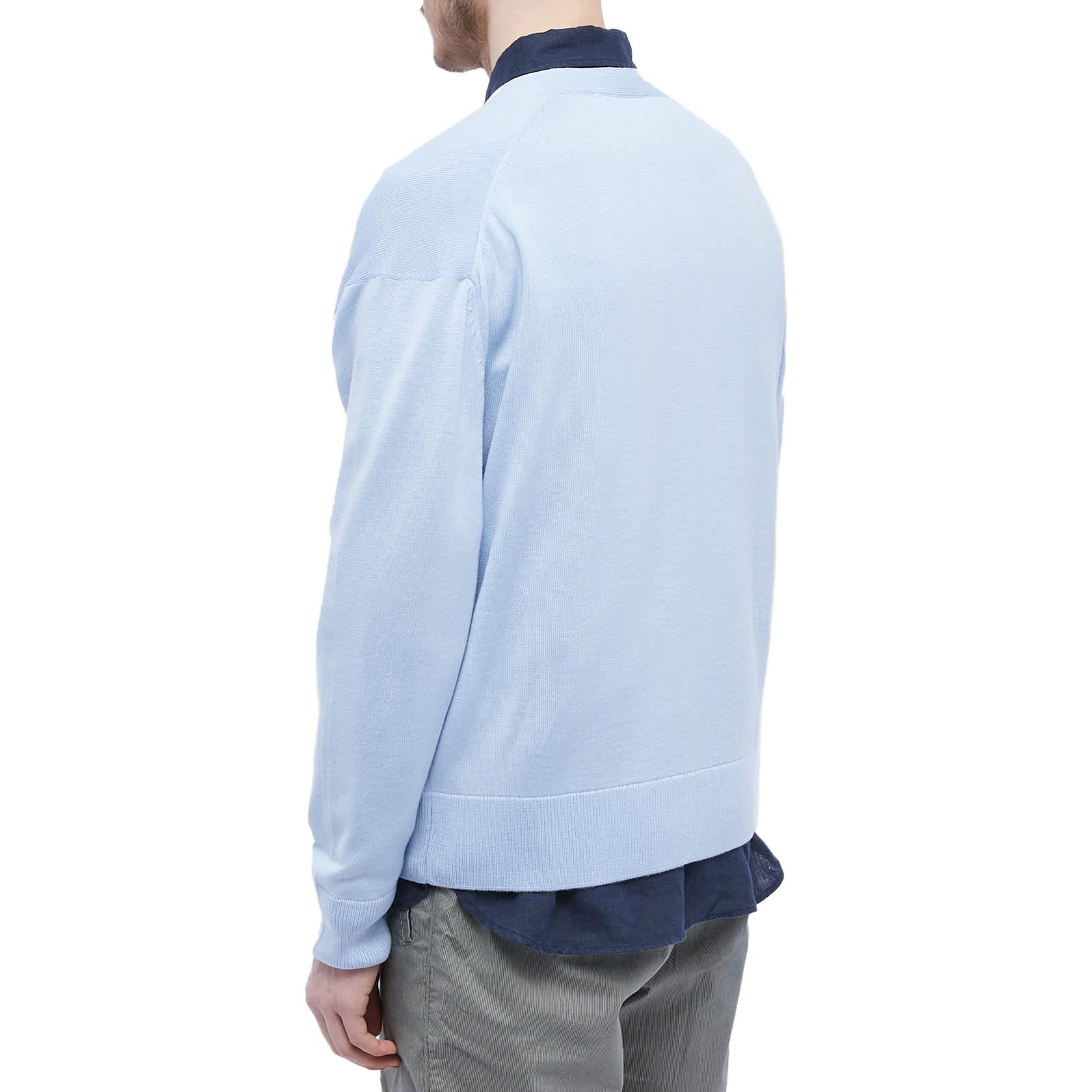 Shop Maison Kitsune SS23 狐狸刺绣男士针织毛衣 浅蓝色 KM00504KT1036-P408