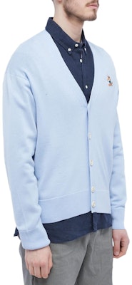 Maison Kitsune SS23 狐狸刺绣男士针织毛衣 浅蓝色 KM00504KT1036-P408 Purchase Maison Kitsune SS23 狐狸刺绣男士针织毛衣 浅蓝色 KM00504KT1036-P408