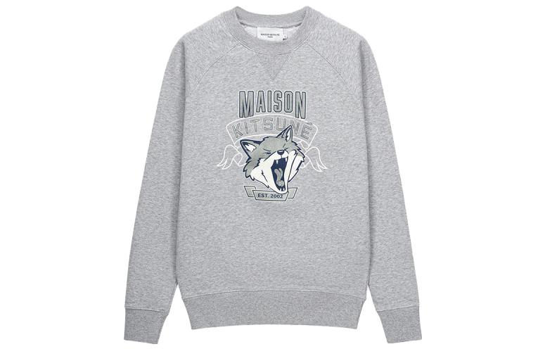 Maison Kitsune SS23 GOLF Fox Print Cropped Crewneck Sweatshirt Grey - QZ3451M032-H151
