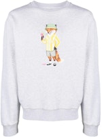 Maison Kitsune SS23 Graphic Print Crewneck Long-Sleeve Sweatshirt Men Light Grey KM00331KM0001H120 Maison Kitsune SS23 Graphic Print Crewneck Long-Sleeve Sweatshirt Men Light Grey KM00331KM0001H120