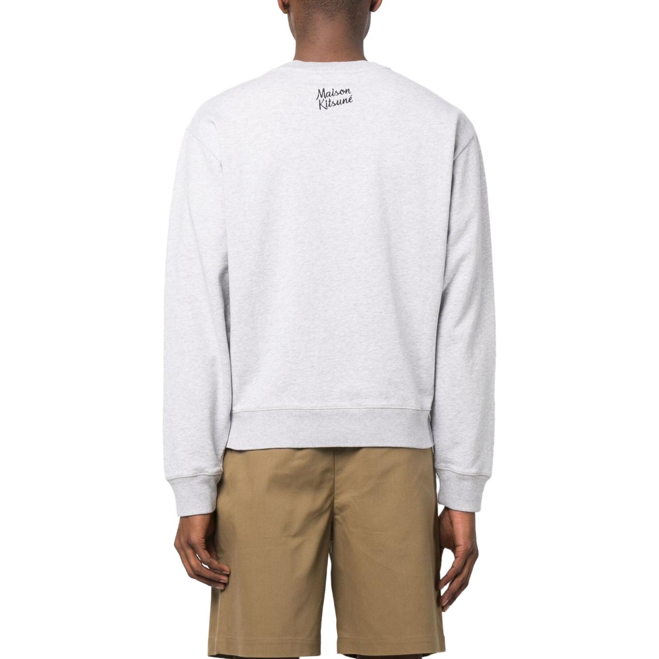 Shop Maison Kitsune SS23 Baju Grafit Lengan Panjang Lelaki Kelabu Muda KM00331KM0001H120