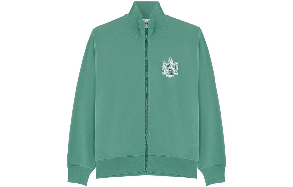 Maison Kitsune SS23 Letter Print Zip-Up Jacket Blue Mens KM02168WQ0010-P485