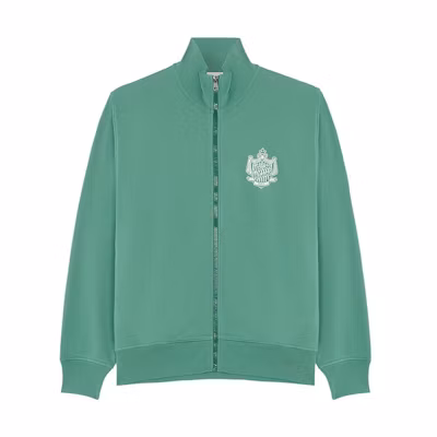 Maison Kitsune SS23 Letter Print Zip-Up Jacket Blue Mens KM02168WQ0010-P485