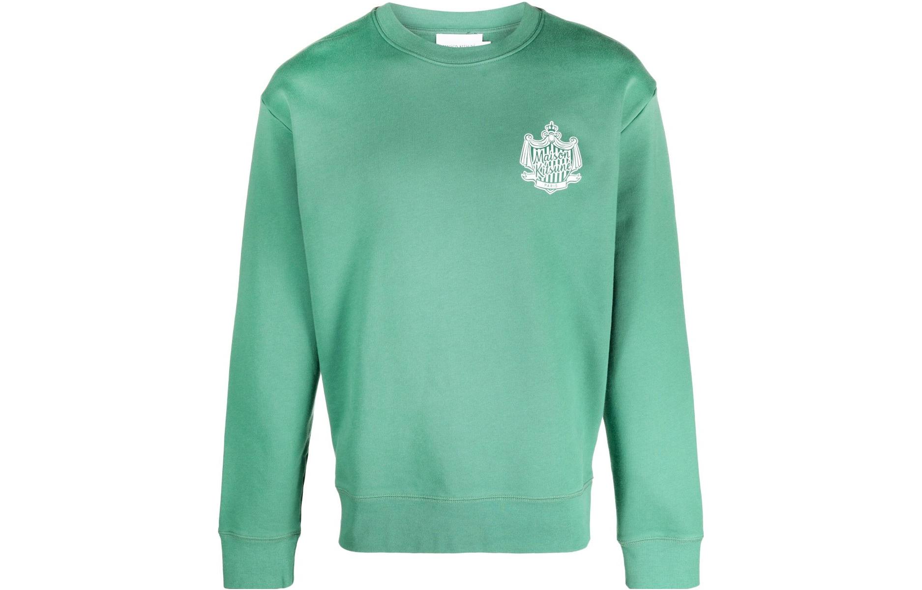 Maison Kitsune SS23 Logo Print Crewneck Sweatshirt Unisex Orange GU00342KM0002-P851