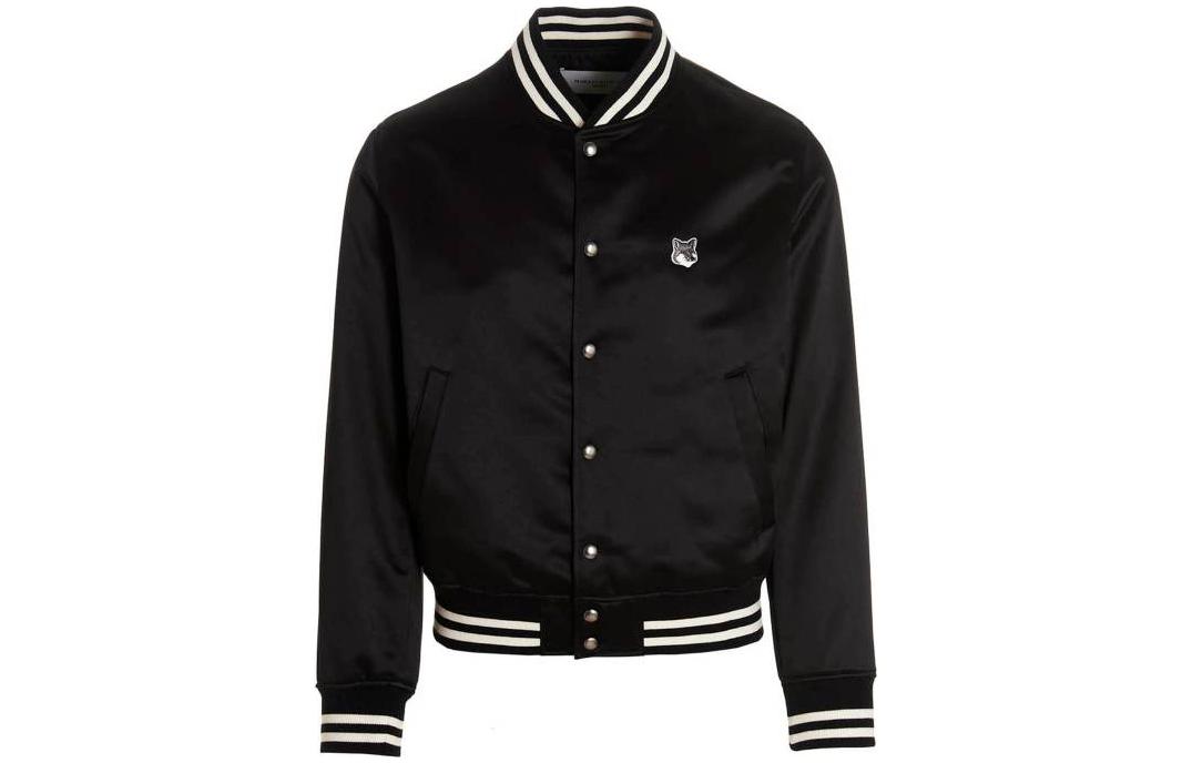 Maison Kitsune SS23 Solid Color Button-Up Jacket Blue Long Sleeve IM02142WQ0010-P485