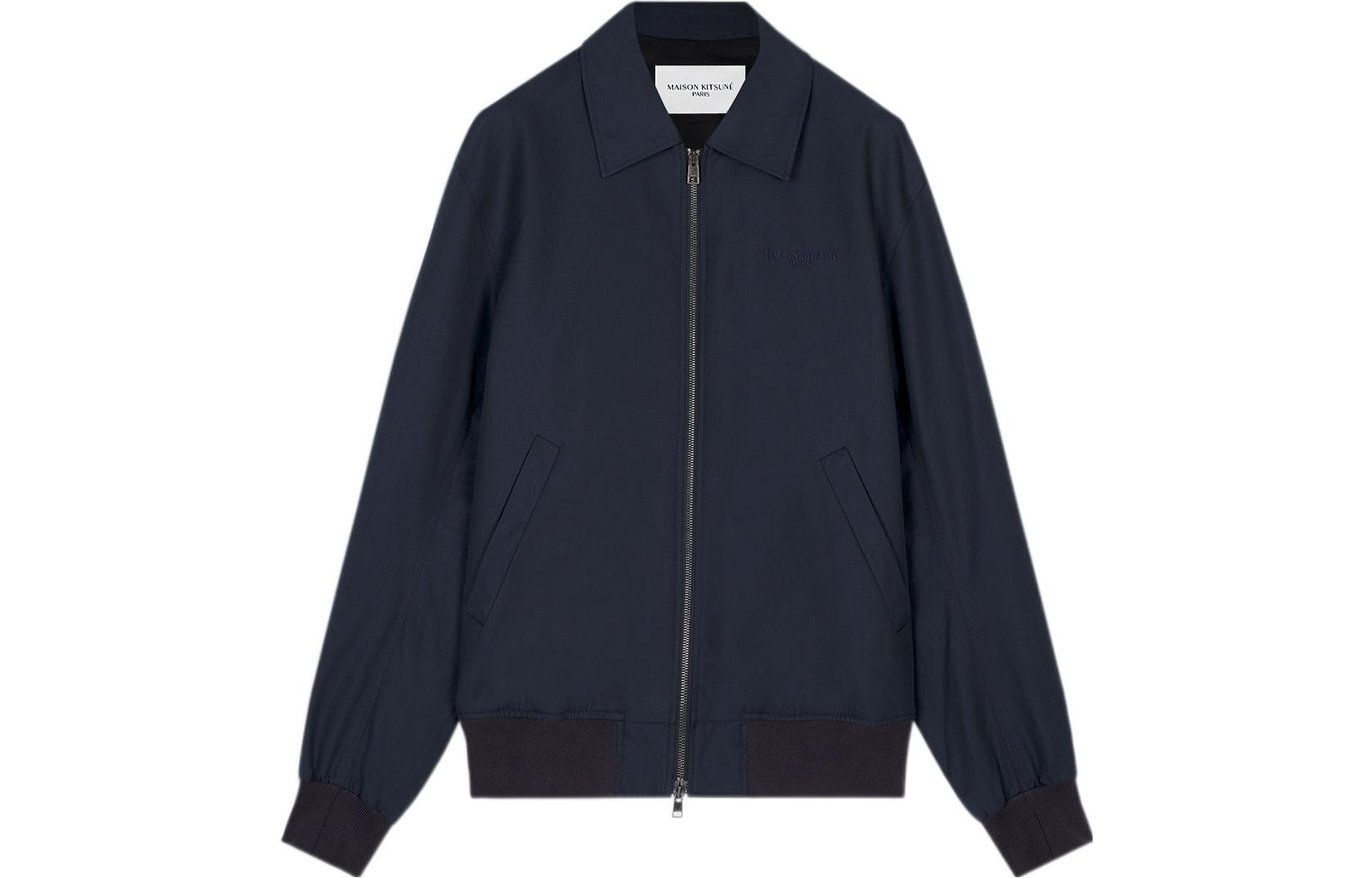 Maison Kitsune SS23 Solid Crewneck Pullover Sweatshirt Navy KM00503KT1036-P480