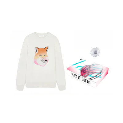Maison Kitsune SS23 Unisex Fog Blue Hoodie with Fox Logo Embroidery GU00335KM0002-H429