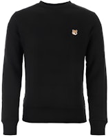 Maison Kitsune SS24 Black Crewneck Sweatshirt with Embroidered Logo. LM00301KM0001-P199 Maison Kitsune SS24 Black Crewneck Sweatshirt with Embroidered Logo. LM00301KM0001-P199