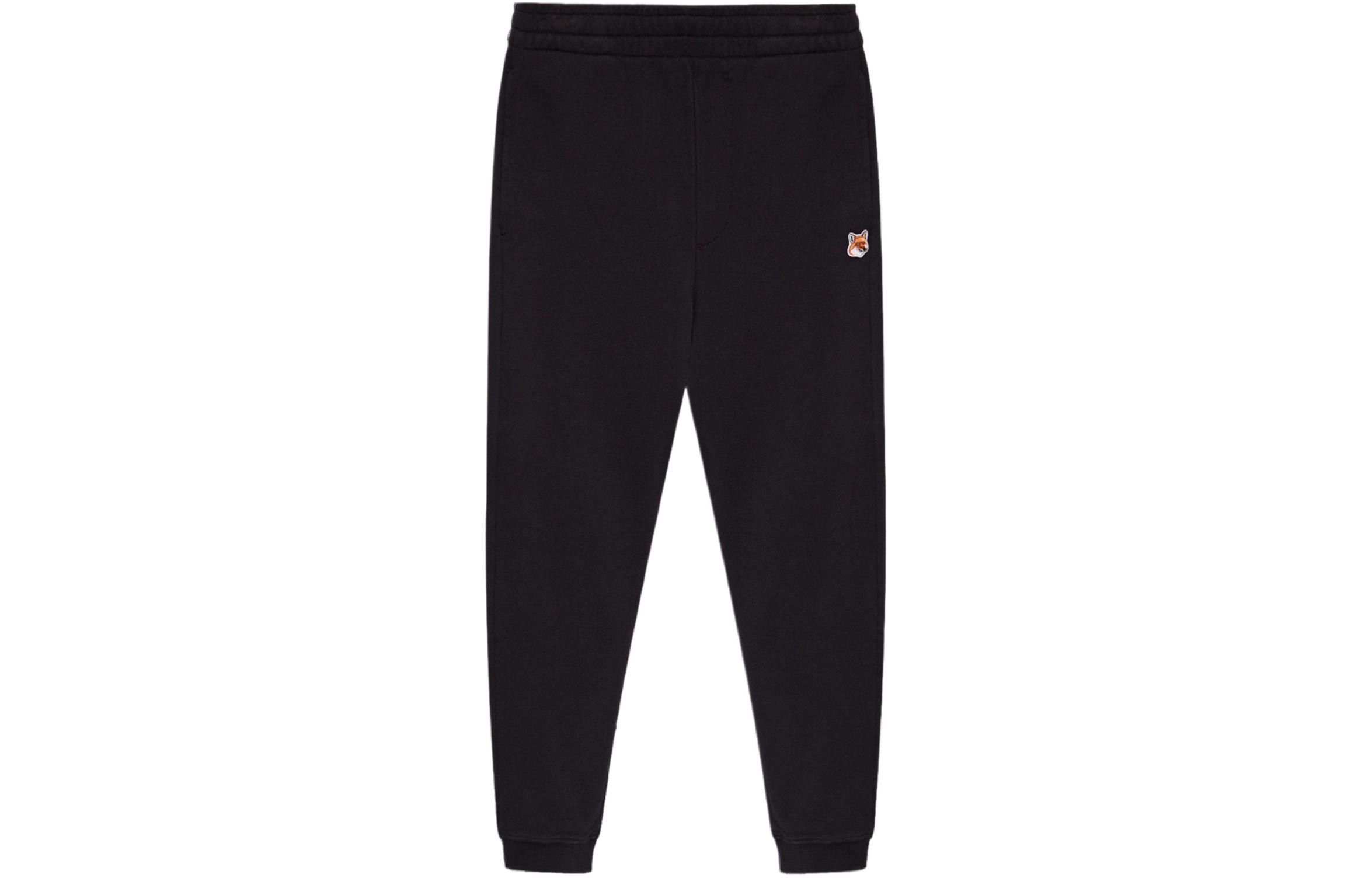 Maison Kitsune SS24  Black Elastic Waist Jogger Pants LM01114KM0001-P199