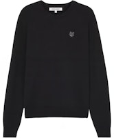 Maison Kitsune SS24 Black Embroidered Crewneck Sweater. MM00815KT1036-P199 Maison Kitsune SS24 Black Embroidered Crewneck Sweater. MM00815KT1036-P199