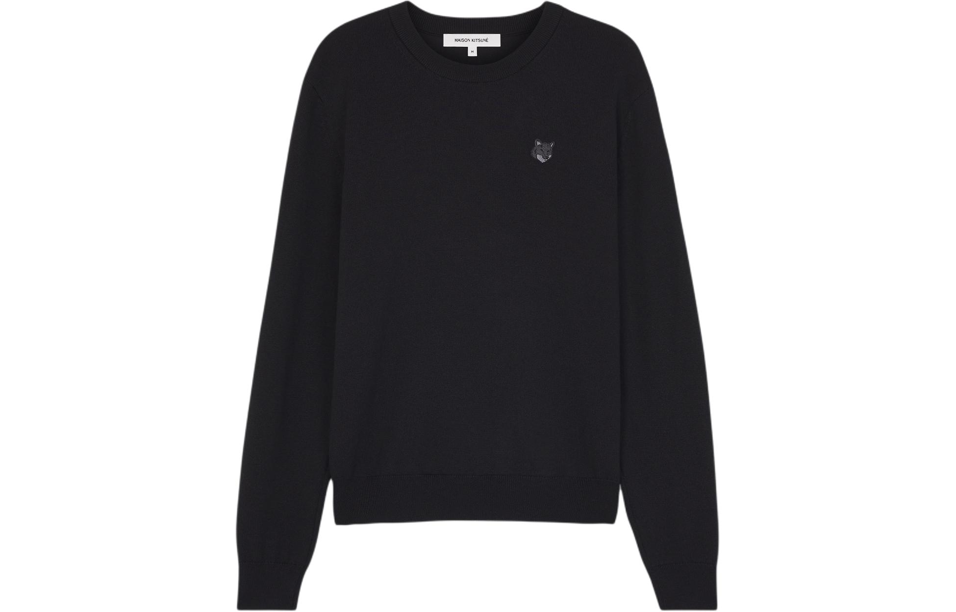 Order Maison Kitsune SS24 黑色刺绣圆领毛衣. MM00815KT1036-P199