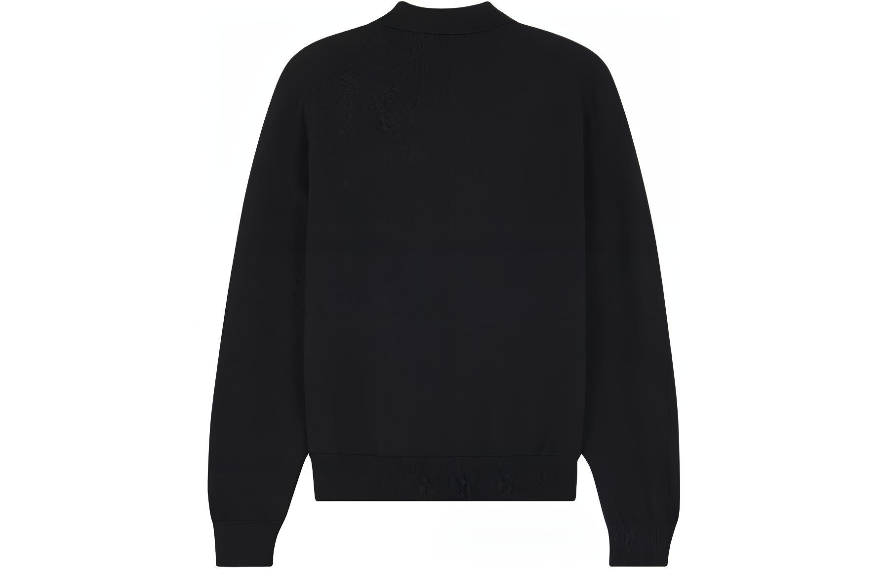 Lookbook 美尚狐SS24黑色狐狸标长袖Polo毛衣. MM00211KT1036-P199