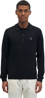 美尚狐SS24黑色狐狸标长袖Polo毛衣. MM00211KT1036-P199 Purchase 美尚狐SS24黑色狐狸标长袖Polo毛衣. MM00211KT1036-P199