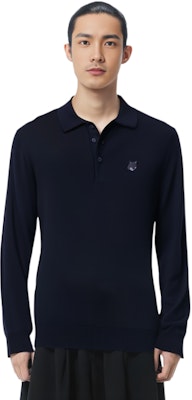 美尚狐SS24黑色狐狸标长袖Polo毛衣. MM00211KT1036-P199 Details for 美尚狐SS24黑色狐狸标长袖Polo毛衣. MM00211KT1036-P199