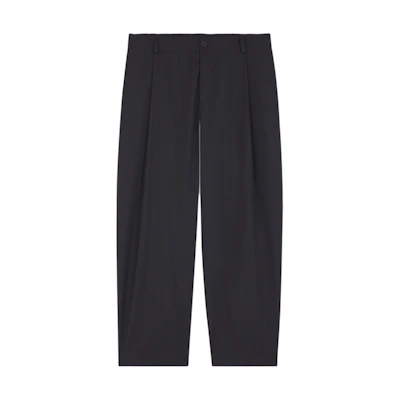 Maison Kitsune SS24 Black Mid-Rise Straight Cropped Casual Pants MM01118WT0030-P199