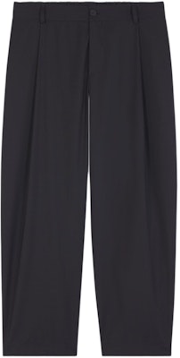 Maison Kitsune SS24 Seluar Hitam Santai Cropped Mid-Rise Straight MM01118WT0030-P199 Order Maison Kitsune SS24 Seluar Hitam Santai Cropped Mid-Rise Straight MM01118WT0030-P199